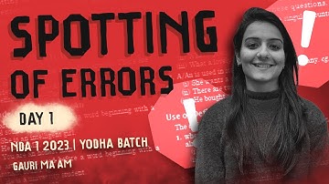 ERROR SPOTTING DAY 1 |  NDA 1 2023 ENGLISH CLASSES | FREE NDA COACHING | TEAM ARPIT