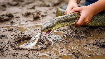 Unbelievable Fishing Technique - Use A Snake To Catch Fish In A Pit Deep In The Ground