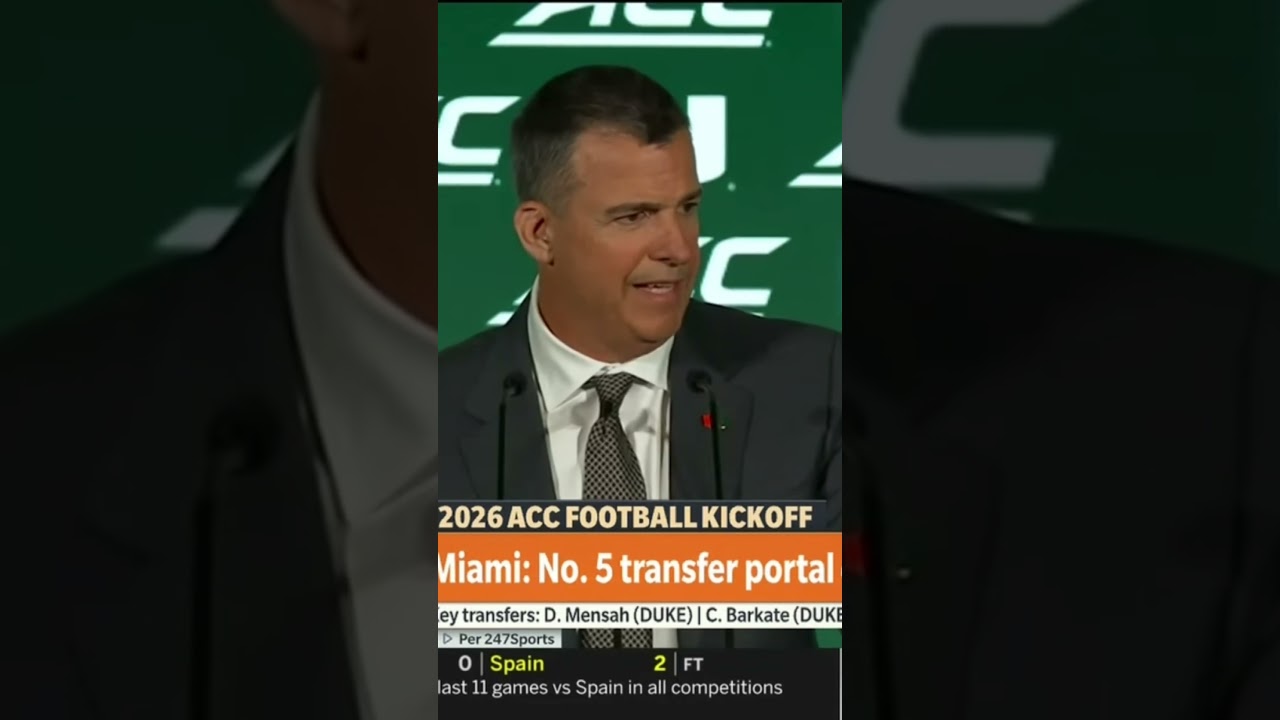 “What an incredible young man he is” - Coach Cristobal on his QB, Darian Mensah 🙌 #miami #football