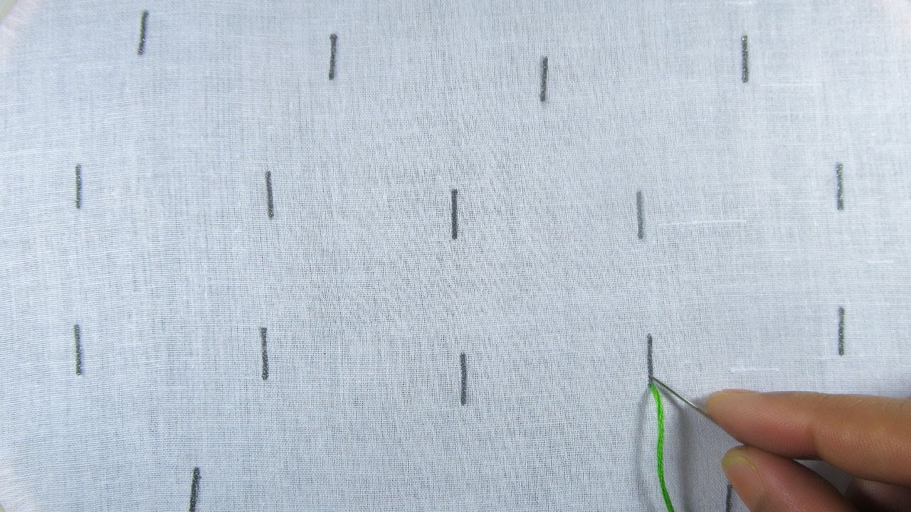 Hand Embroidery, All Over Leaf Stitch Embroidery Design For Dresses ...