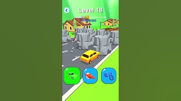 Shape-Shifting 🚙 🚁🛵 Race | Gameplay Level - 18 | Hyper Casual Mobile📱 App | Android,iOS - NEW UPDATE