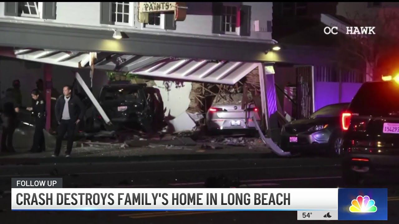 Suspected DUI driver crashes into Long Beach home - YouTube
