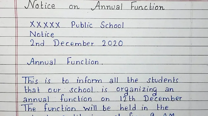 Write a notice on Annual function in School | Notice for upcoming Annual day celebration