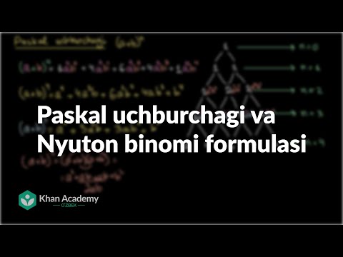 Video: Paskal uchburchagi algebrada qanday ishlatiladi?