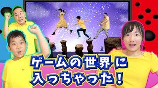★リアルゲームごっこ★ライフは３つ！襲い掛かるサメやマグマから逃げ切れ！ボス戦もあるよ～ひめちゃん達がゲームの世界に！？～★ screenshot 2