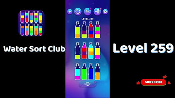 🎮 Water Sort Club Level 259 Walkthrough | Fun Liquid Sorting Game 💧 | SolutionGuruji