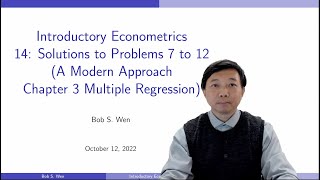 Solutions to Problems 7 to 12 (A Modern Approach Chapter 3) | Introductory Econometrics 14