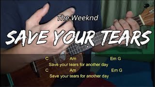 Video thumbnail of "The Weeknd - Save Your Tears // Ukulele Tutorial (Easy Chords)"