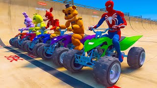 GTA V SPIDERMAN GODZILLA x KONG Epic New Stunt Race For Car Racing Challenge by Trevor and Shark