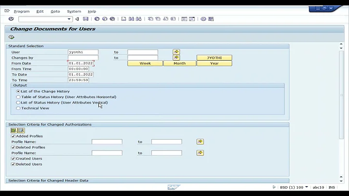 View all changes made by user in SAP