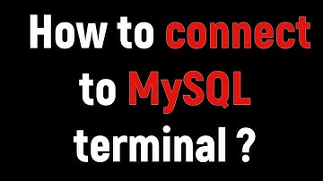 Connect to MySQL using command line/terminal