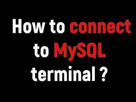 Connect to MySQL using command line/terminal