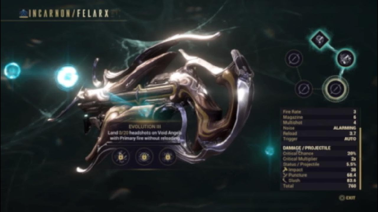 Warframe Felarx 20 headshots on Void Angels with Primary fire without