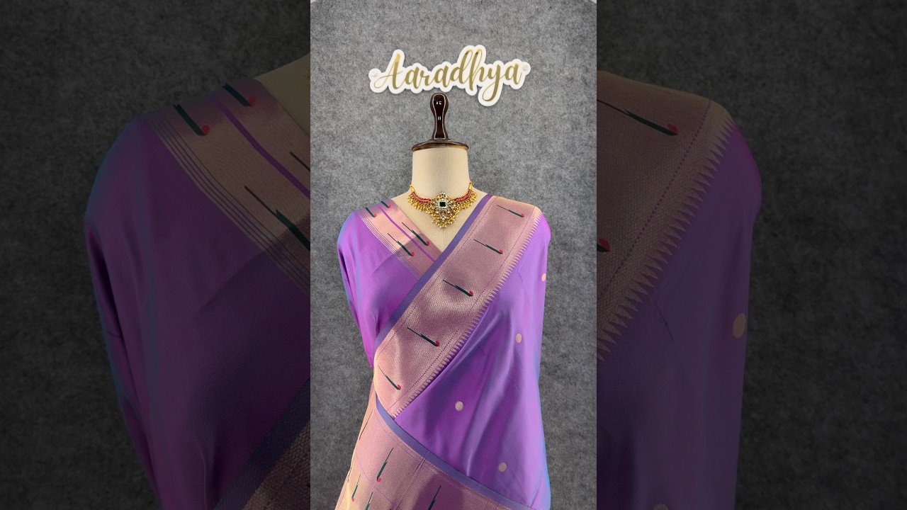 Kanchivaram Paithani Silk Big Parrot Zari Border Saree