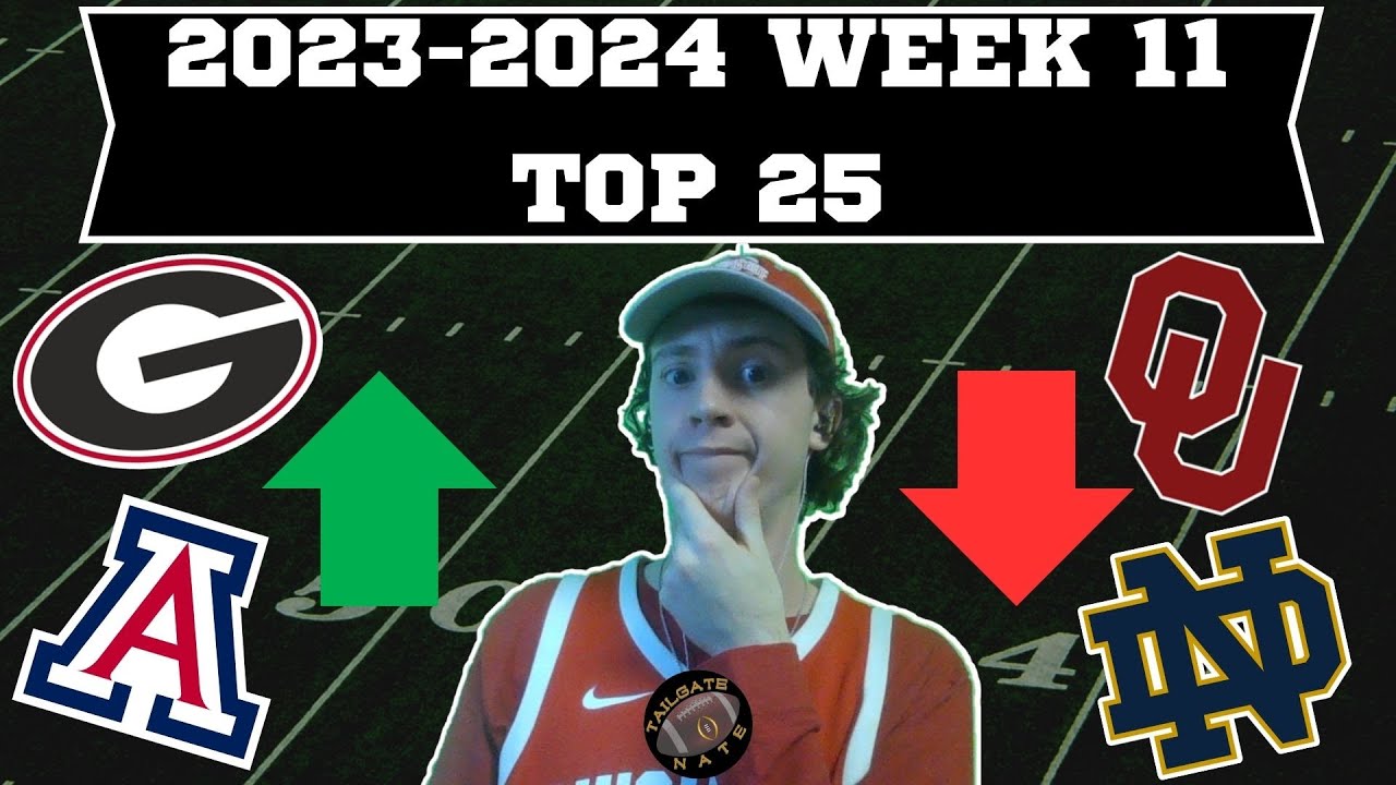 20232024 College Football Week 11 Top 25 YouTube