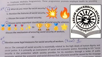 Human Resource Management Unit 5 Notes 2024 | Bcom Hons 3 Sem Notes | What Is Social Security ? |