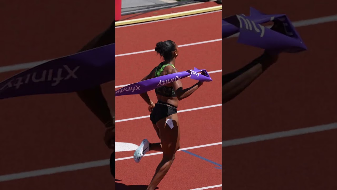 Masai gets it done 💎 She ran 12.24 to tie the Pre meet record and capture her first title 👏 #hurdles