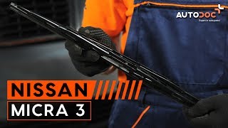 Montaje Escobillas de Limpiaparabrisas delanteras y traseras NISSAN MICRA III (K12): vídeo gratis
