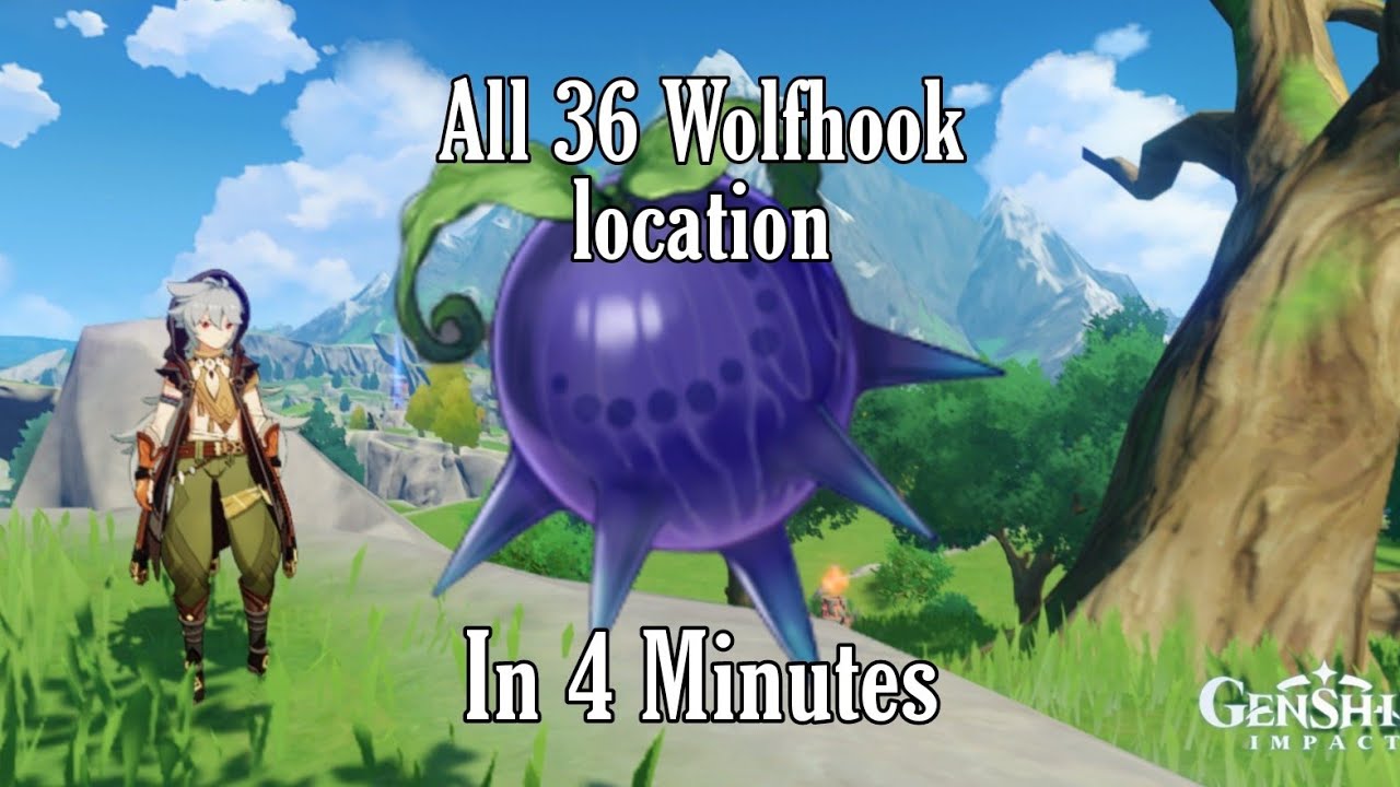 Genshin Impact, All 36 Wolfhook location in 4 minutes YouTube