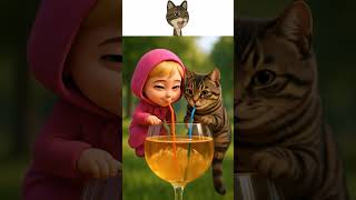 Masha and The Bear x OO EE AA Spinning Cat Sprunki OC - Masha Broke Juice Glass!!