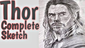 How to draw Thor of Love And Thunder Complete Sketch Tutorial Step by step | Thor Love And Thunder