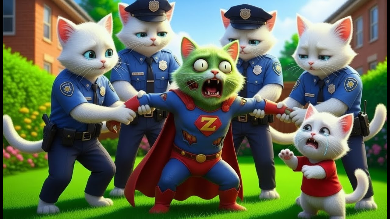 😱 OMG! 🚫 Don’t Open the Door! 🚪 Witch vs Police Clash at the Kitten’s House | AI Cat Story