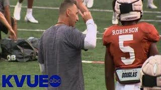 UT football coach says wide receiver room still looking good even with missing players | KVUE