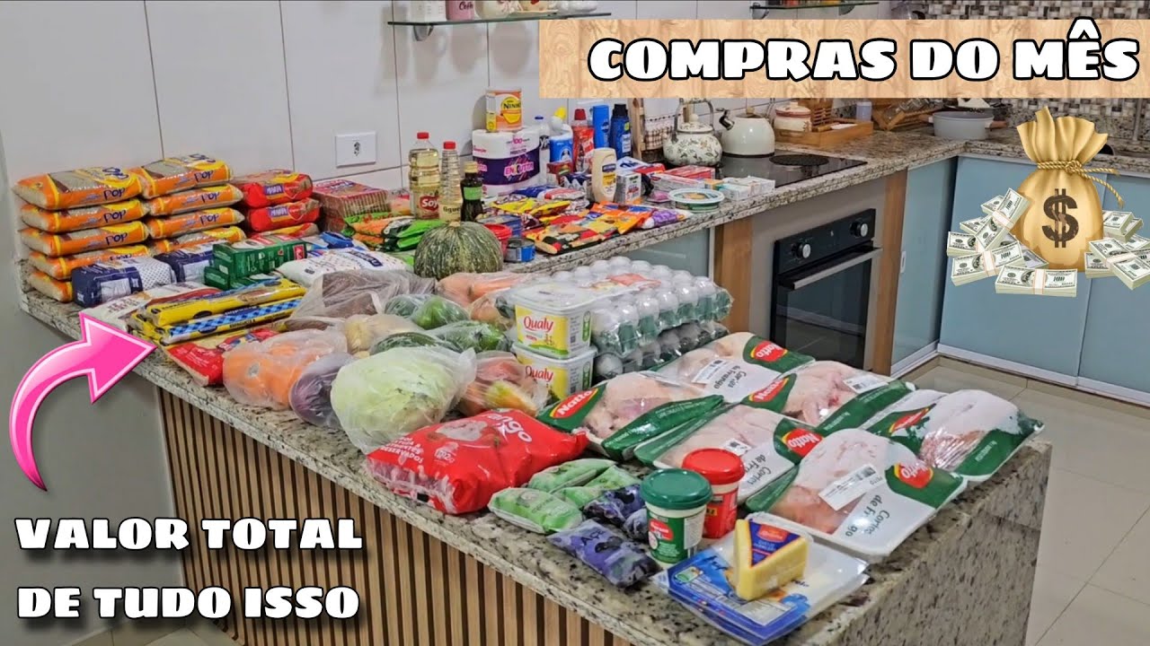 COMPRAS DO MÊS PARA UM CASAL + VALOR TOTAL 🛒💸