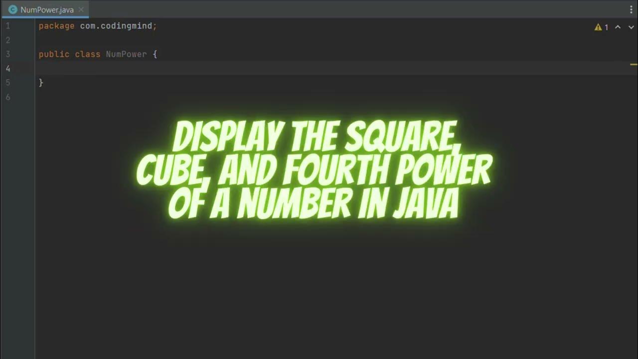 Display the Square, Cube, and Fourth Power Of A Number in JAVA - YouTube