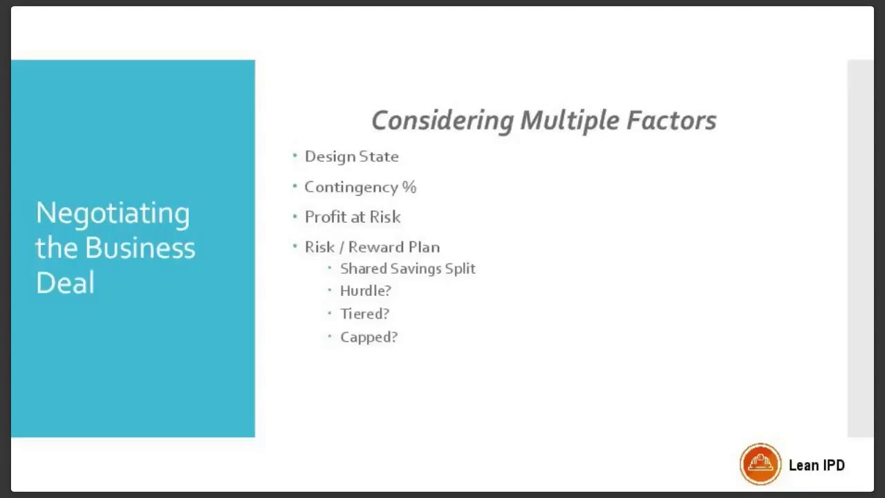 IPD Construction Contracts - Risk Reward Plans - YouTube