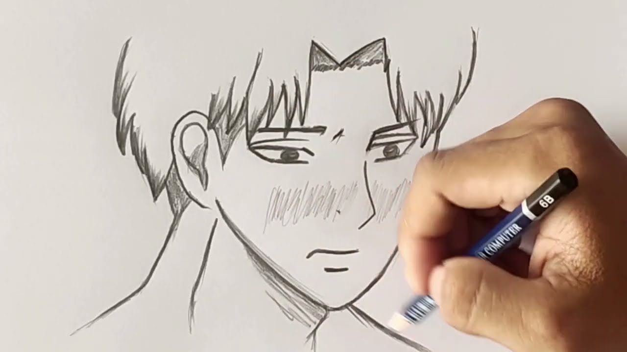 how to draw anime boy || easy anime sketch || EamIN Cambodia painting