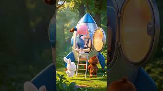 🚀 Space Adventure! 🌍 Bunny, Monkey &amp; Lily Meet a Friendly Alien 👽✨