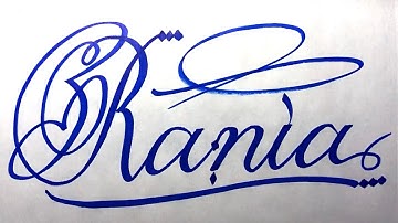 Rania Name Signature Calligraphy Status | How to Cursive write with cut Marker #rania @Rania