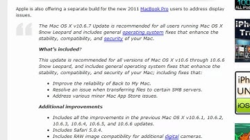 Mac OS X 10.6.7 Is Now Available For Download !