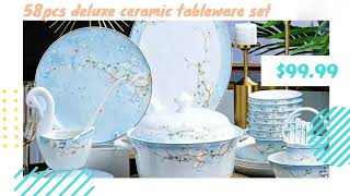 58pcs ceramic tableware set