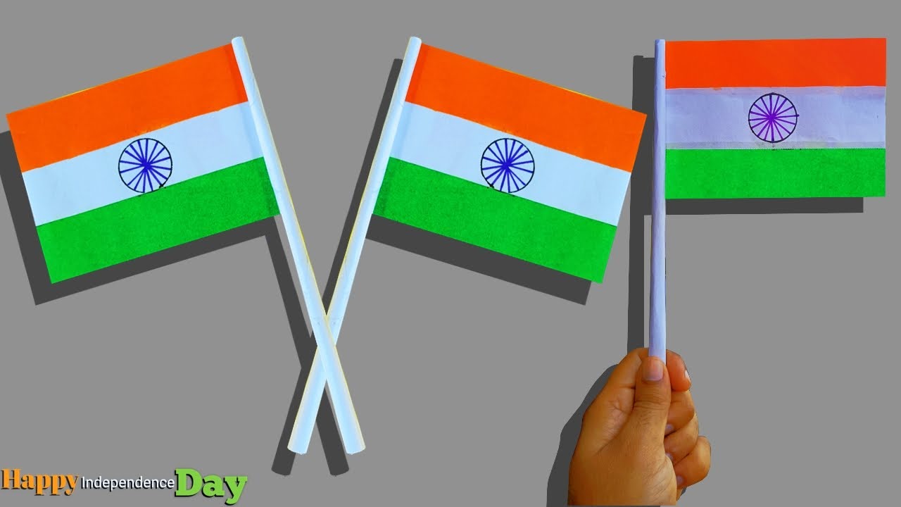 Indian flag drawing | Independence day drawing | Republic day drawing |  Scenery drawing - YouTube