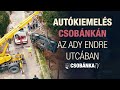 Autókiemelés Csobánkán az Ady Endre utcában