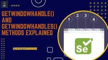 get(), close(), quit(), getWindowHandle() and getWindowHandles() methods explained || #tam
