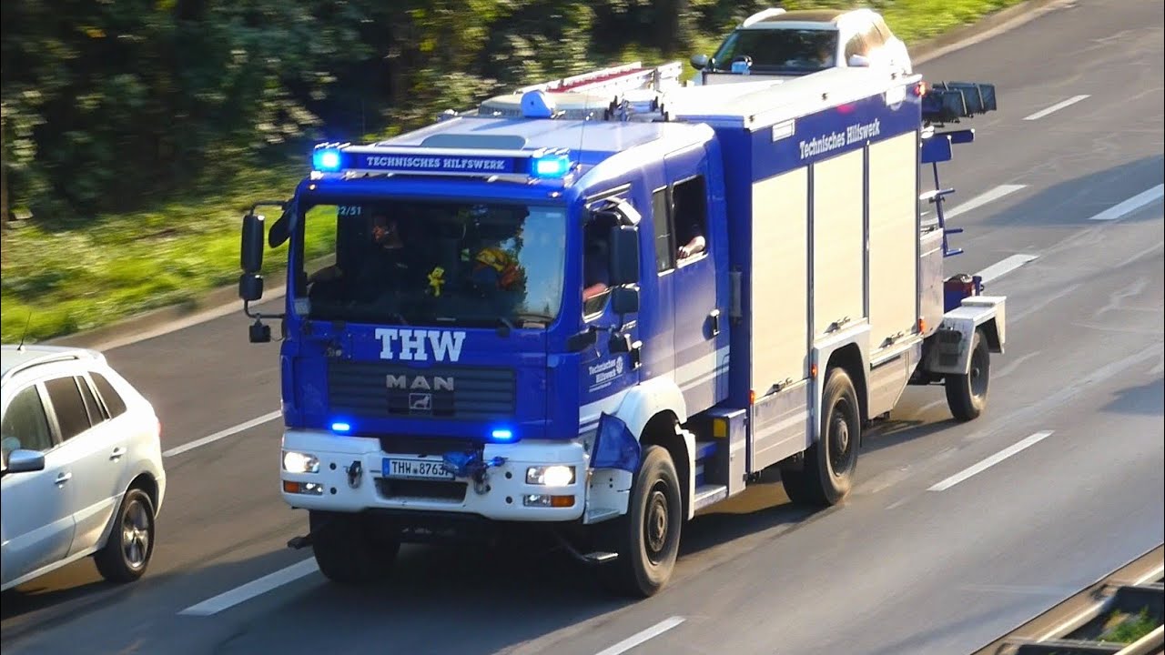 [Rückkehr aus Rheinland-Pfalz] THW OV München-Ost Kolonnenfahrt - YouTube