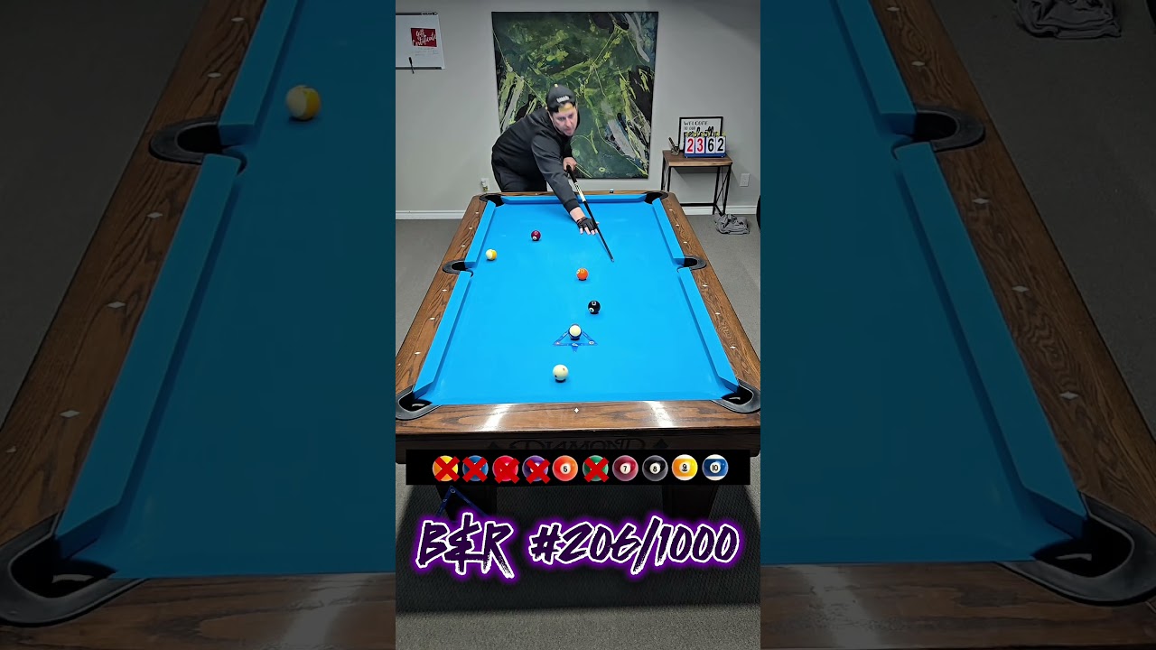 Image of video the 1 STEP CLOSER TO MY GOAL! 10-BALL - BREAK AND RUN # 206 OF 1000! 9