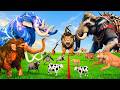 5 Giant Mammoth Elephant Cow Vs Giant Indian Bear Vs 5 Giant Lion Tiger Saved By Woolly Mammoth