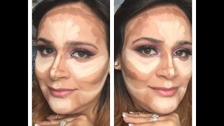 أسهل طريقه لعمل كونتور و هايلايت كمحترفه|  how to contour &highlight like a pro