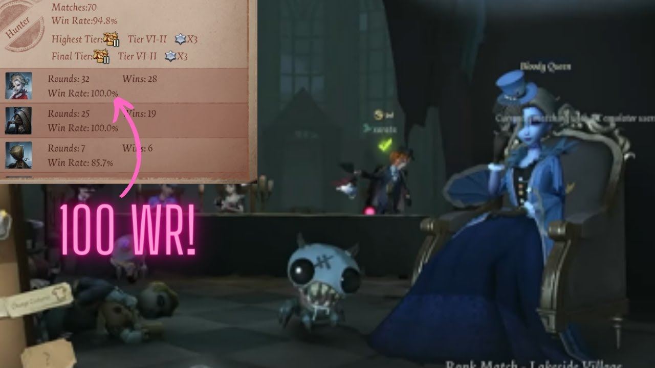 [Identity V top tier rank] 100 WR S Badge Bloody Queen gameplay - YouTube