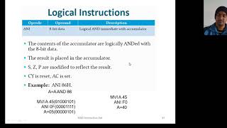 logical instructions of 8085 and ALP based upon these instructions