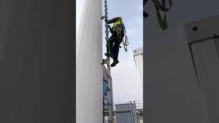 Monopole tower climbing short video #shorts #pktelecommunications