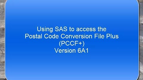 Using SAS to access PCCF+