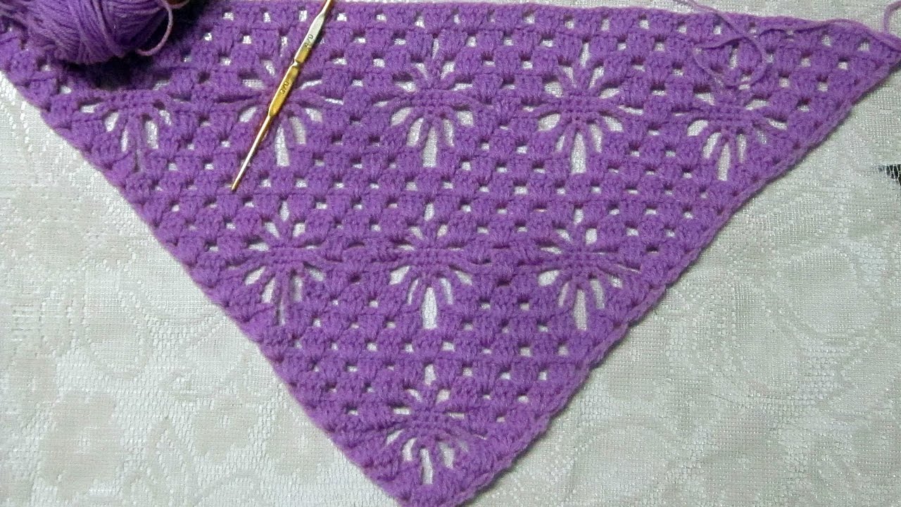 ถักลายผ้าคลุมไหล่ #5 ลายแมงมุม