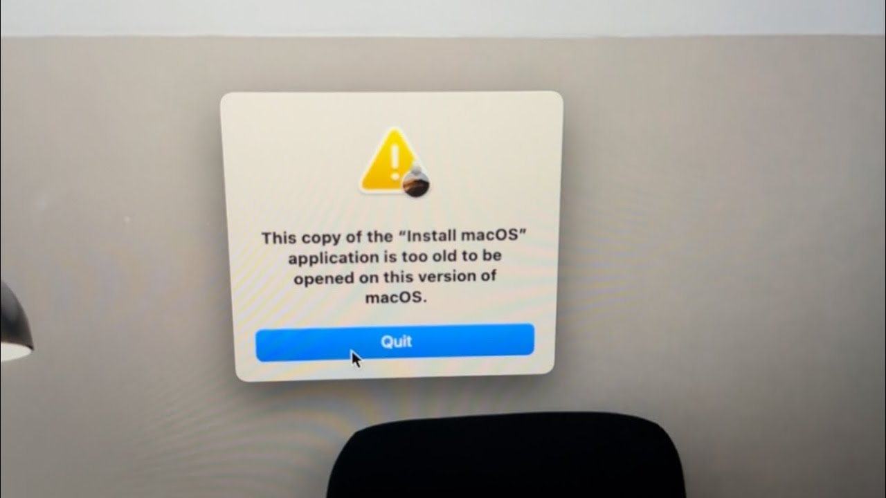 this copy of the install macos application is too old to be opened on this version of macos