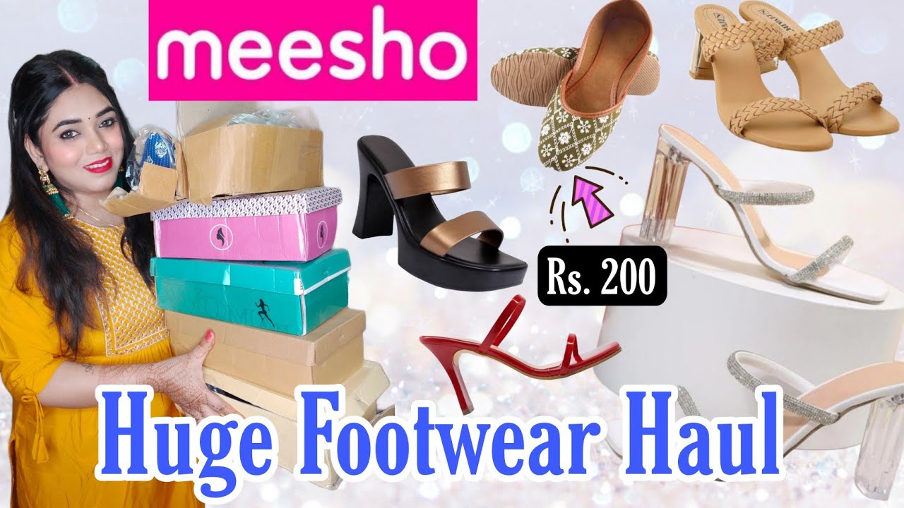 *Huge* Meesho Footwear Haul | starting Rs. 200 | Heels, Flats, Mojaris | Meesho Haul