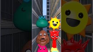 Sprunki & Pou Build 2-Layer Tower